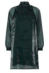 PixieGirl Petite Women's Dark Green Organza Tie Neck Dress | PixieGirl 6