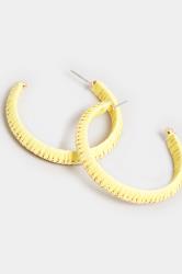 Yellow Raffia Hoop Earrings | Yours Clothing 3
