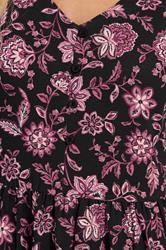 M&Co Petite Black Floral Tiered Midi Dress | M&Co 4