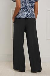 M&Co Black Crepe Wide Leg Trousers | M&Co 2