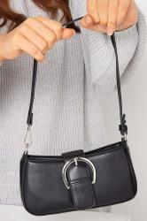Black Buckle Front Shoulder Bag | Yours Clothing 1