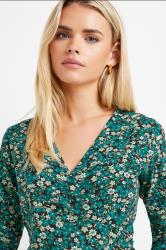 M&Co Petite Green Ditsy Floral Wrap Top | M&Co 4