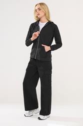 PixieGirl Petite Women's Black Slogan Zip Up Hoodie | PixieGirl 2