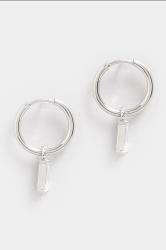 Silver Tone Diamante Mini Hoop Earrings | Yours Clothing 2
