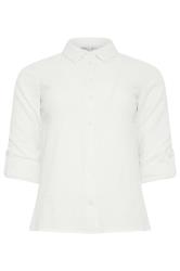M&Co Petite Ivory White Textured Tab Sleeve Shirt | M&Co 6