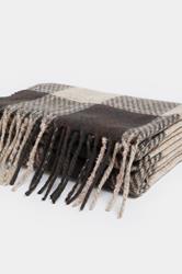 Chocolate Brown Checked Scarf | Yours Clothing 3