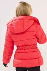 PixieGirl Petite Women's Coral Red Padded Ski Coat | PixieGirl 4