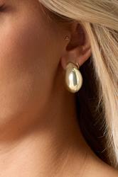 Gold Tone Teardrop Chunky Hoop Earrings | Yours Clothing 1