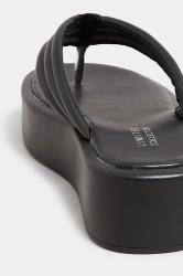 LIMITED COLLECTION Black Flatform Flip Flops In Wide E Fit | Yours Clothing 4