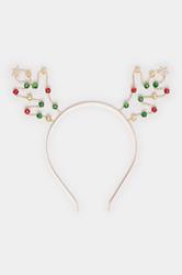 Gold Tone Novelty Reindeer Christmas Headband | Yours Clothing 2