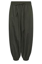 PixieGirl Petite Women's Olive Green Poplin Cuffed Trousers | PixieGirl 1