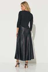 PixieGirl Petite Black Satin Skirt Maxi Dress | PixieGirl 3