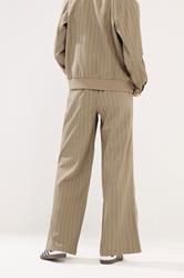 PixieGirl Petite Women's Natural Brown Stripe Pull On Wide Leg Trousers | PixieGirl 3