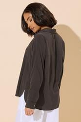 PixieGirl Petite Women's Chocolate Brown Long Sleeve Shirt | PixieGirl 3