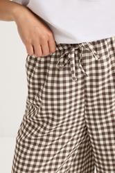 PixieGirl Petite Women's Brown Gingham Wide Leg Trousers | PixieGirl 4