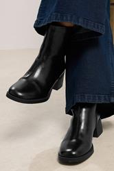 Black Faux Leather Square Toe Chelsea Boots In Extra Wide EEE Fit | Yours Clothing 2