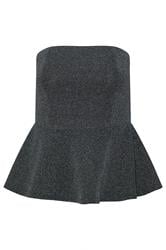 PixieGirl Petite Women's Black Sparkle Peplum Bandeau Top | PixieGirl 1