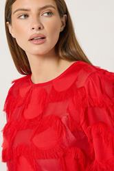 STAR Red Jacquard Spot Blouse | StarByJM 6