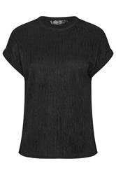 PixieGirl Petite Women's Black Textured Short Sleeve Top | PixieGirl 5