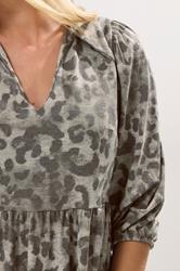 PixieGirl Petite Women's Grey Animal Print Collar Midaxi Dress | PixieGirl 4
