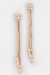 Gold Tone Celestial Tassel Earrings | Yours Clothing 2