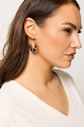 Gold Tone Beaded Hoop Earrings | Yours Clothing 2