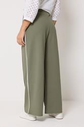 M&Co Petite Khaki Green Pintuck Trousers | M&Co 2