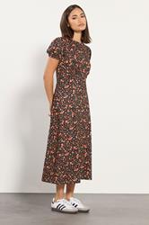 PixieGirl Petite Women's Orange Ditsy Floral Tea Dress | PixieGirl 2