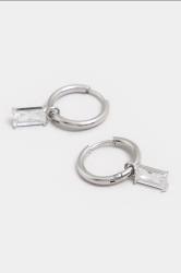 Silver Tone Diamante Mini Hoop Earrings | Yours Clothing 3