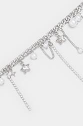 Silver Tone Star Pearl Droplet Necklace | Yours Clothing 3