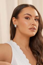 Silver Tone Twisted Stud Earrings | Yours Clothing 1