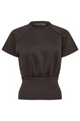PixieGirl Petite Chocolate Brown Scuba Top