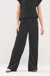 PixieGirl Petite Women's Black Wide Leg Textured Trousers | PixieGirl 2
