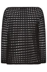 PixieGirl Black Crochet Slash Neck Jumper | PixieGirl 7