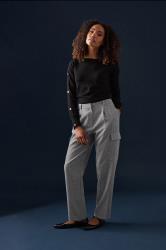 M&Co Grey Textured Cargo Trousers | M&Co 1