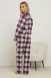 PixieGirl Petite Women's Ivory White & Red Cotton Check Pyjama Set | PixieGirl 4