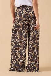 PixieGirl Petite Women's Brown Leopard Print Crepe Wide Leg Trousers | PixieGirl 3