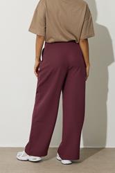 PixieGirl Petite Womens Burgundy Red Tie Wide Leg Trousers | PixieGirl 3