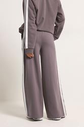 PixieGirl Petite Women's Set Purple Stripe Quarter Zip Sweatshirt & Wide Leg Joggers | PixieGirl 7