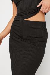 Petite Black Ribbed Maxi Tube Skirt | PixieGirl 4