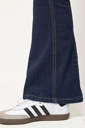 PixieGirl Petite Women's Indigo Blue Seam Front Flared Jeans | PixieGirl 4