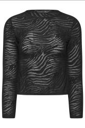 PixieGirl Petite Women's Black Zebra Mesh Long Sleeve Top | PixieGirl 6