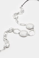 Silver Tone Mixed Link Chain Necklace | Yours Clothing 3