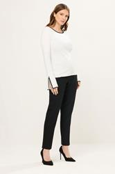 STAR Ivory White Contrast Trim Jumper | StarByJM 3