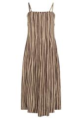 PixieGirl Petite Women's Brown Stripe Midi Dress | PixieGirl 5