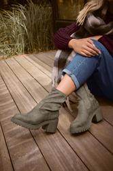 Mocha Brown Faux Suede Stretch Sock Boots In Extra Wide EEE Fit | Yours Clothing 1