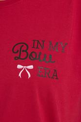 PixieGirl Petite Women's Red 'In My Bow Era' Slogan Pyjama Set| PixieGirl 4