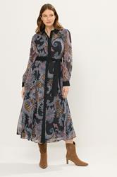 STAR Black Paisley Print Shirt Dress 1