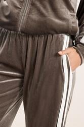  PixieGirl Petite Women's Brown Side Stripe Velvet Wide Leg Trousers | PixieGirl 5