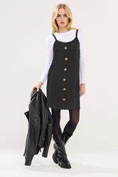 PixieGirl Petite Women's Black Button Front Sleeveless Dress | PixieGirl 1